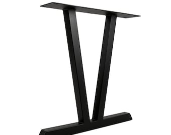 The Vector V-Shaped Table Leg - Modern Industrial Steel Leg for Dining, Counter and Bar Height Tables - SINGLE Leg