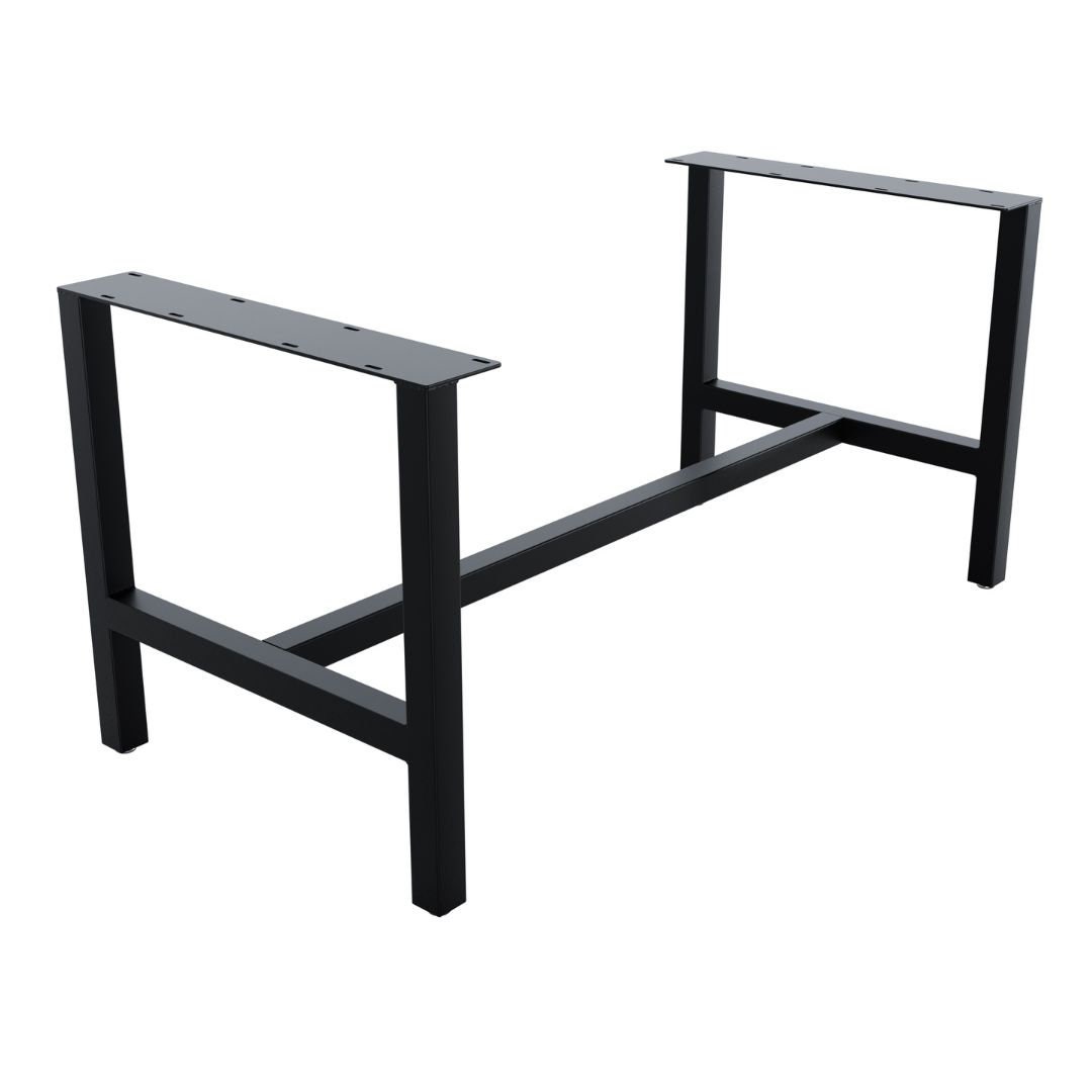 The Haven Mid-Frame Table Base - H-Shaped Leg - Modern Industrial Steel Base for Dining, Counter and Bar Height Tables
