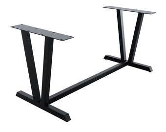 The Vector Mid-Frame Table Base - V-shaped Leg - Modern Industrial Steel Base for Dining, Counter and Bar Height Tables
