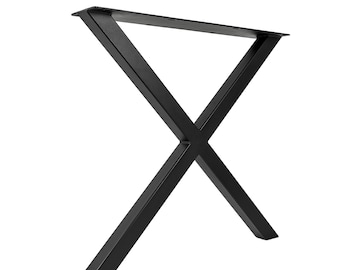 The Axis X-Shaped Table Leg - Modern Industrial Steel Leg for Dining, Counter and Bar Height Tables - SINGLE Leg