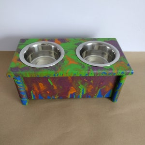 Solid / Full Leg Elevated Food Dish Holder Artistic Style XSmall 16oz Bowls image 2