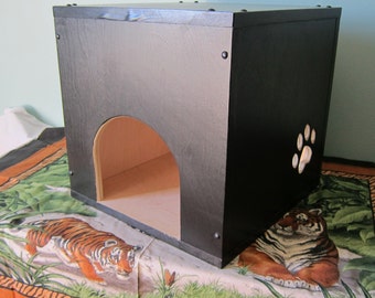 Cat Cave, Cube Shaped Cat Hideaway - 16" w/ Bottom (Medium)