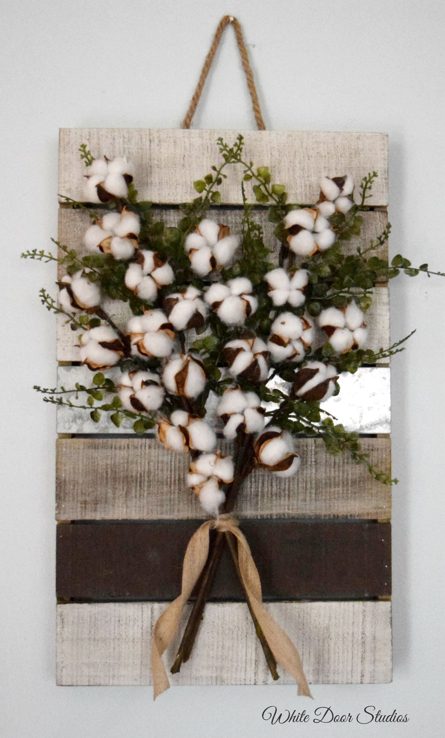 Cotton And Greenery Rustic Pallet Wall Hanging Modern