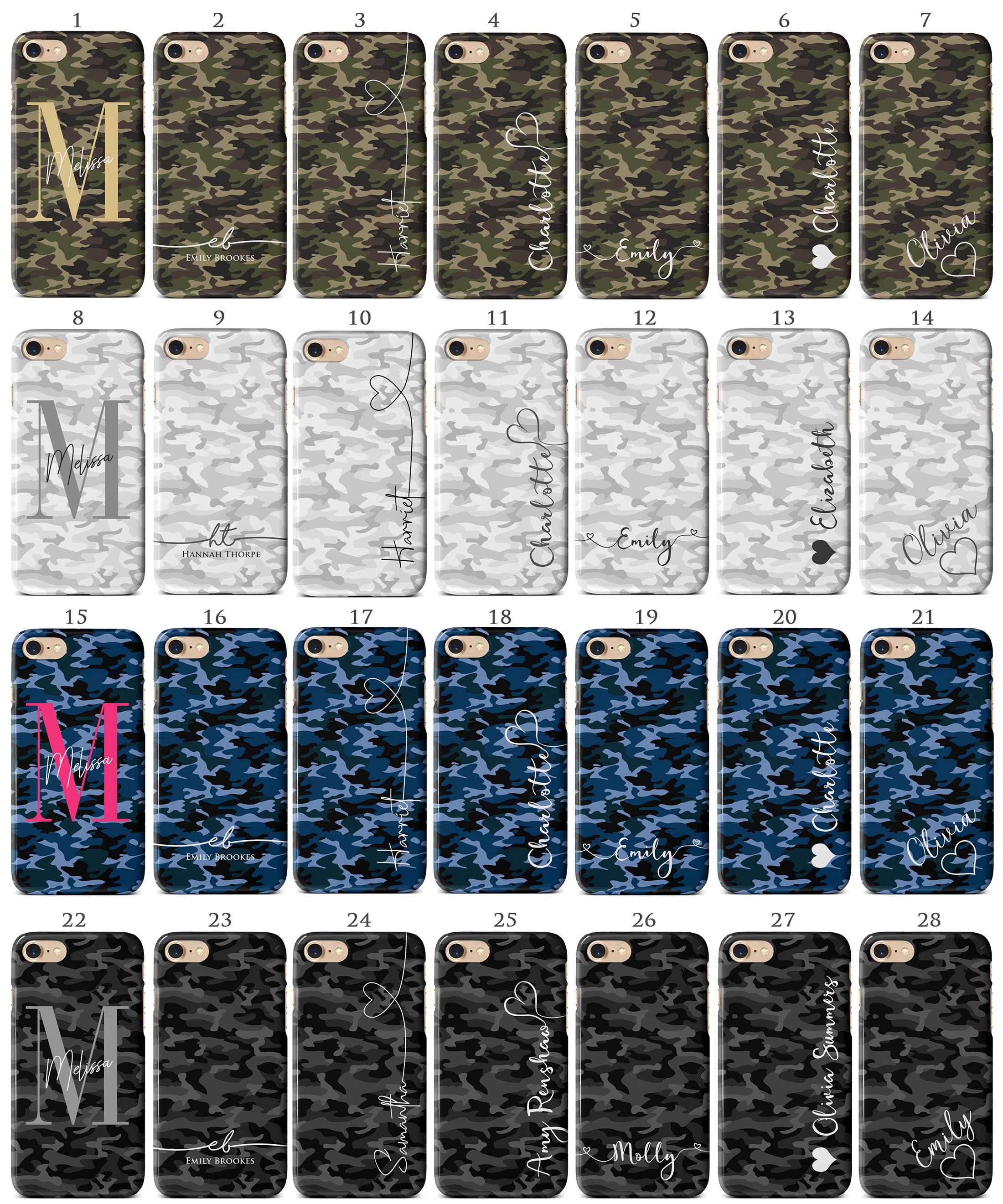 Personalised Camouflage Phone Case for Apple Iphone Models Etsy