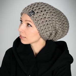 DreadLove Mono Dark Beige / handmade • hat • cap • for • dreads • dreadlocks • wool • woolen • dreadhat • rasta • boho • hippie • rasta /
