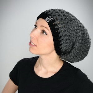DreadLove Inferior DARK GREY / handmade • hat • cap • for • dreads • dreadlocks • wool • woolen • dreadhat • rasta • boho • hippie /