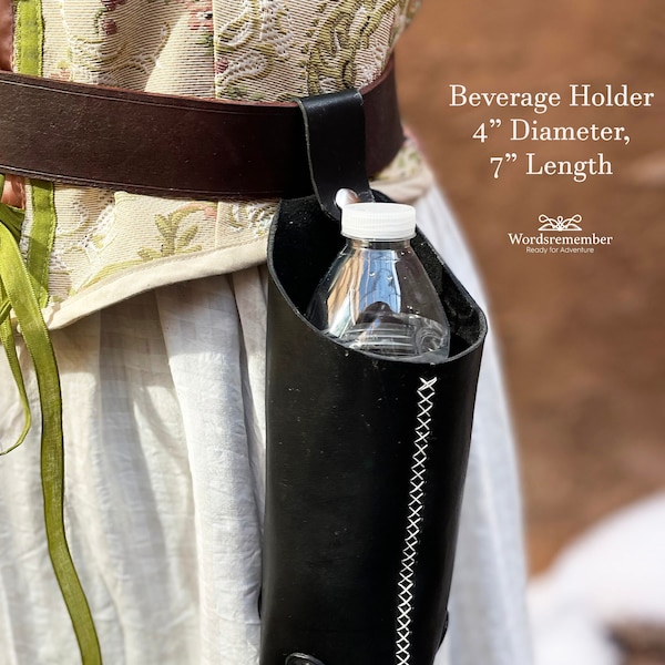 レザーウォーターボトルホルダー：ルネッサンスファンタジーコスプレ