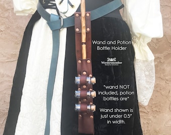 Wand Holster, Wand Holder, Steampunk Clothing Women, Halloween Costume, Potion Bottles Belt, Renaissance Costume Women, Witch Costume