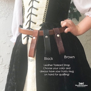 Leather Tankard Strap, Mug Strap, Medieval Renaissance LARP Costume, Mens Leather Gifts, Leather Belt Strap, Belt Accessories, Gifts for Her