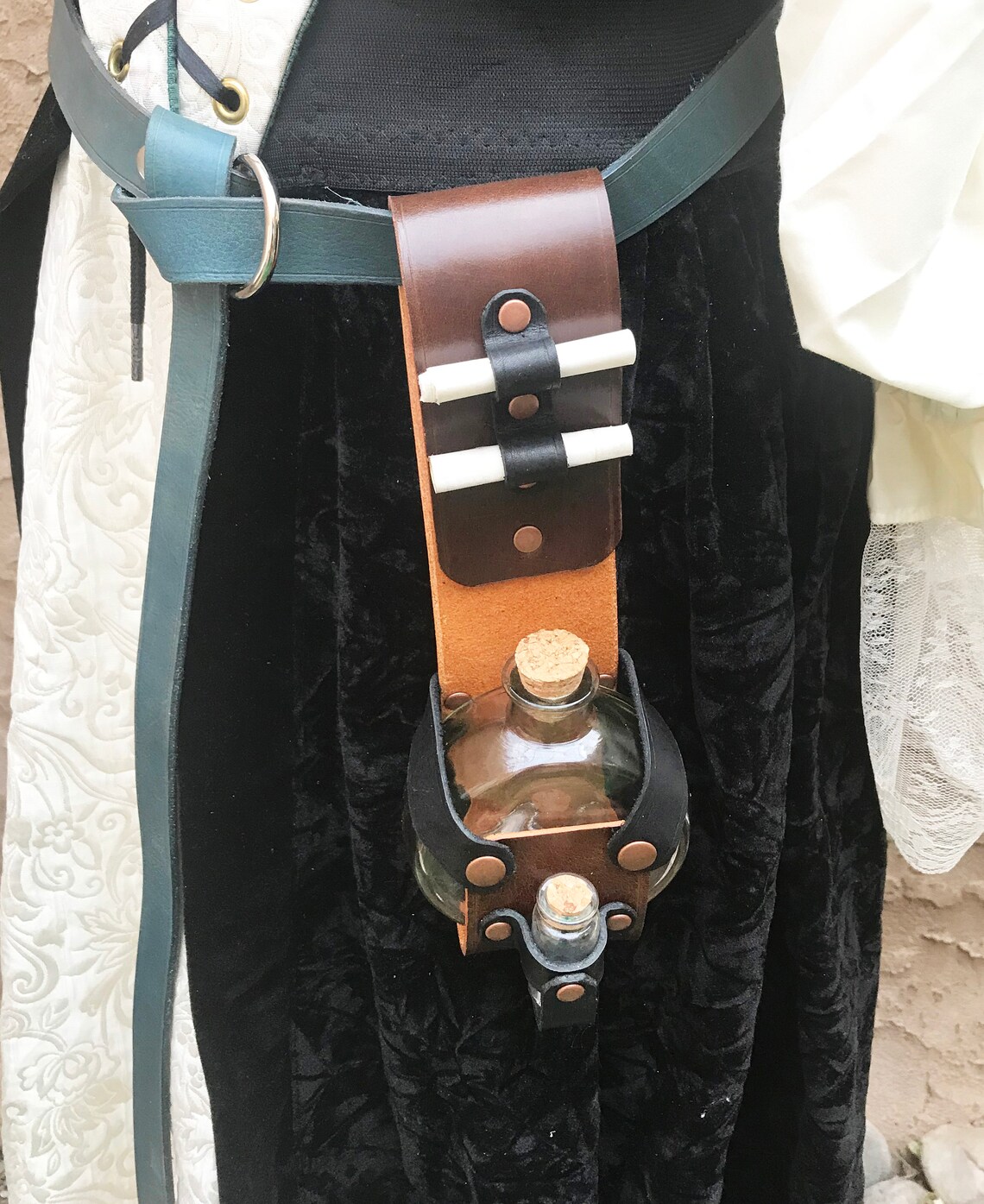 Leather Potion Holder LARP Costume Medieval Belt Potion Etsy