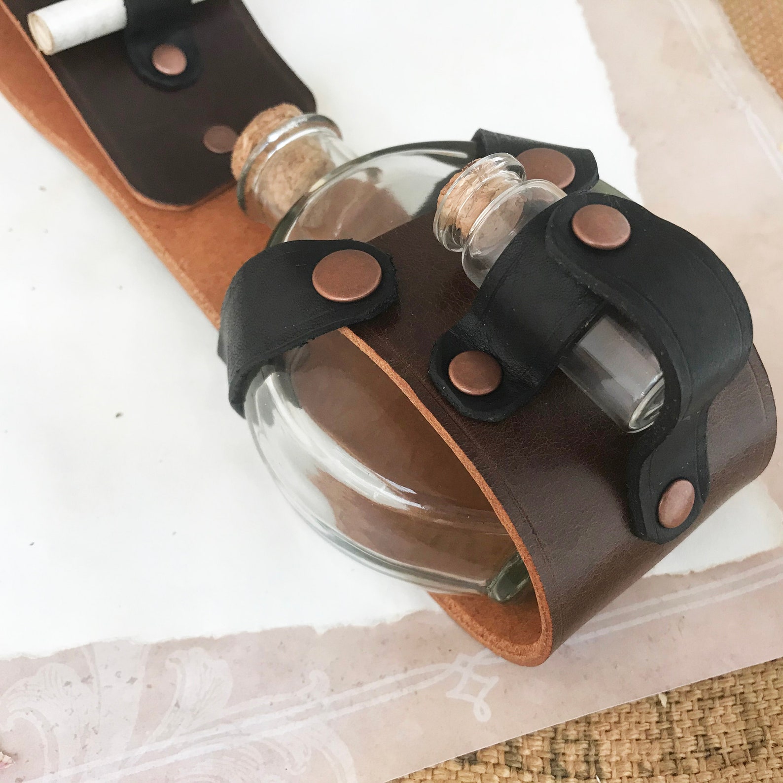 Leather Potion Holder LARP Costume Medieval Belt Potion Etsy