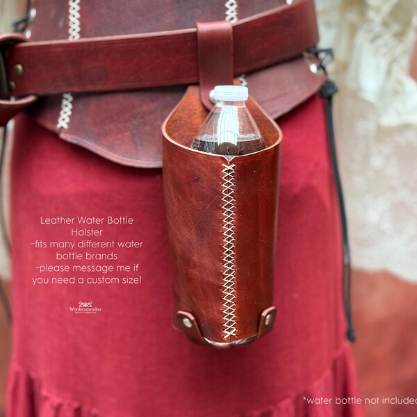 Leather Water Bottle Holster: Renaissance Fair Belt Pouch