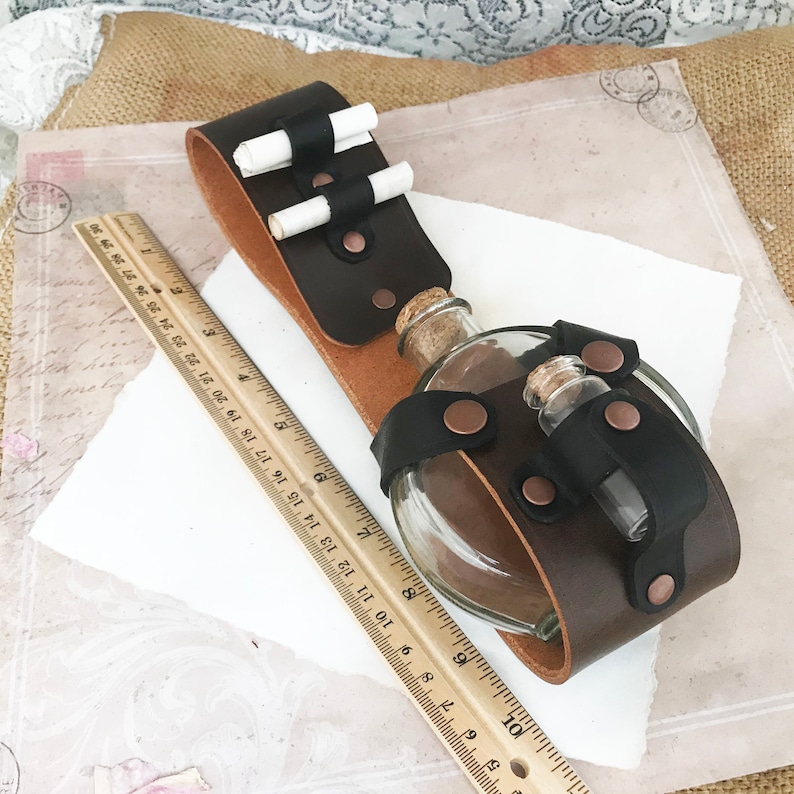 Leather Potion Holder LARP Costume Medieval Belt Potion Etsy