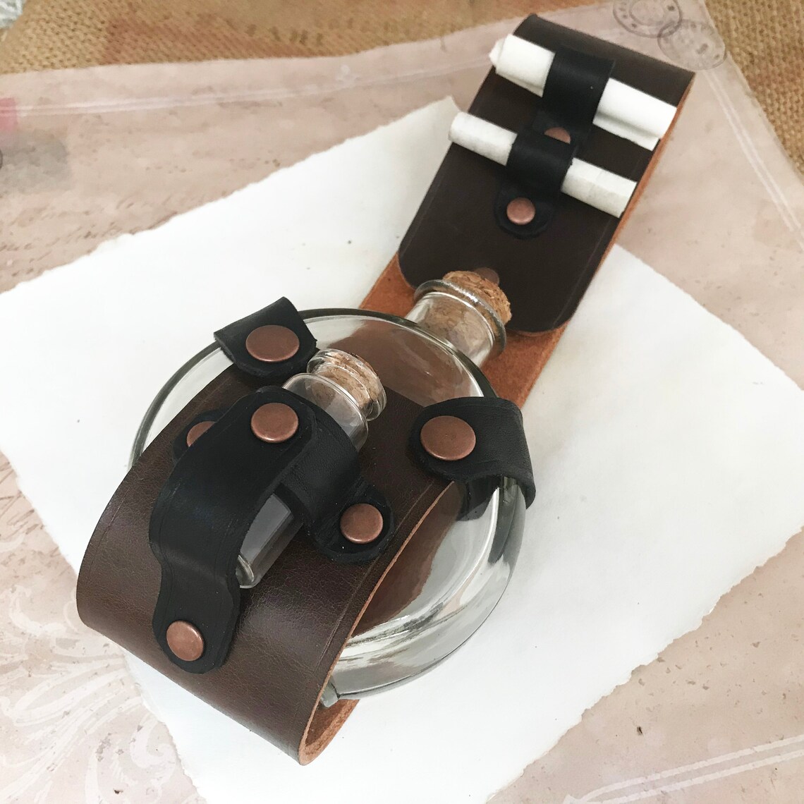 Leather Potion Holder LARP Costume Medieval Belt Potion Etsy