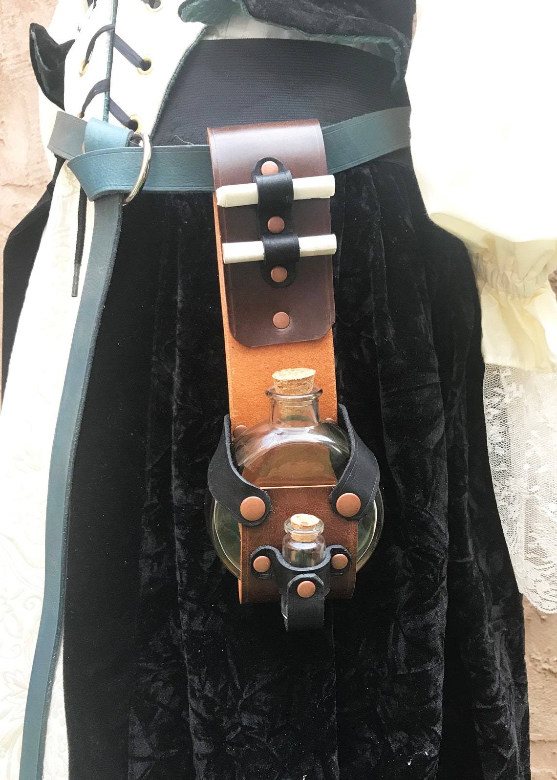 Leather Potion Holder LARP Costume Medieval Belt Potion | Etsy