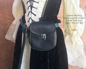 Leather Belt Pouch, Medieval Renaissance Costume Bag