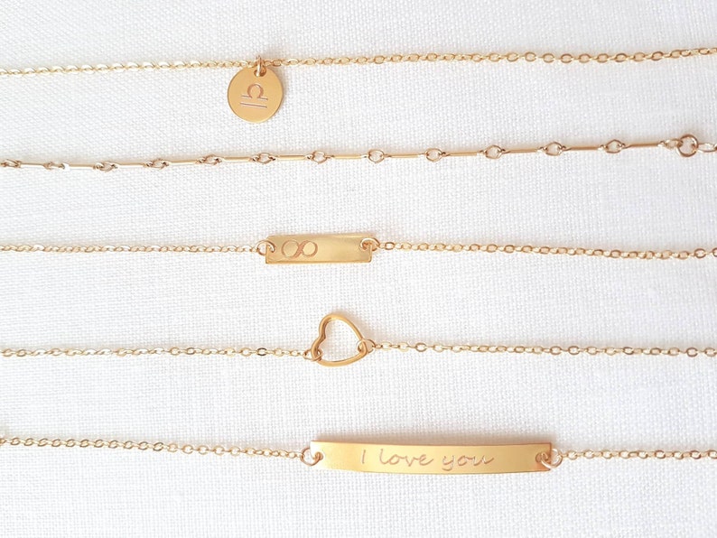 delicate bracelet gold filled bracelet simple bracelet Gold bar bracelet chain bracelet gift for her layering bracelet
