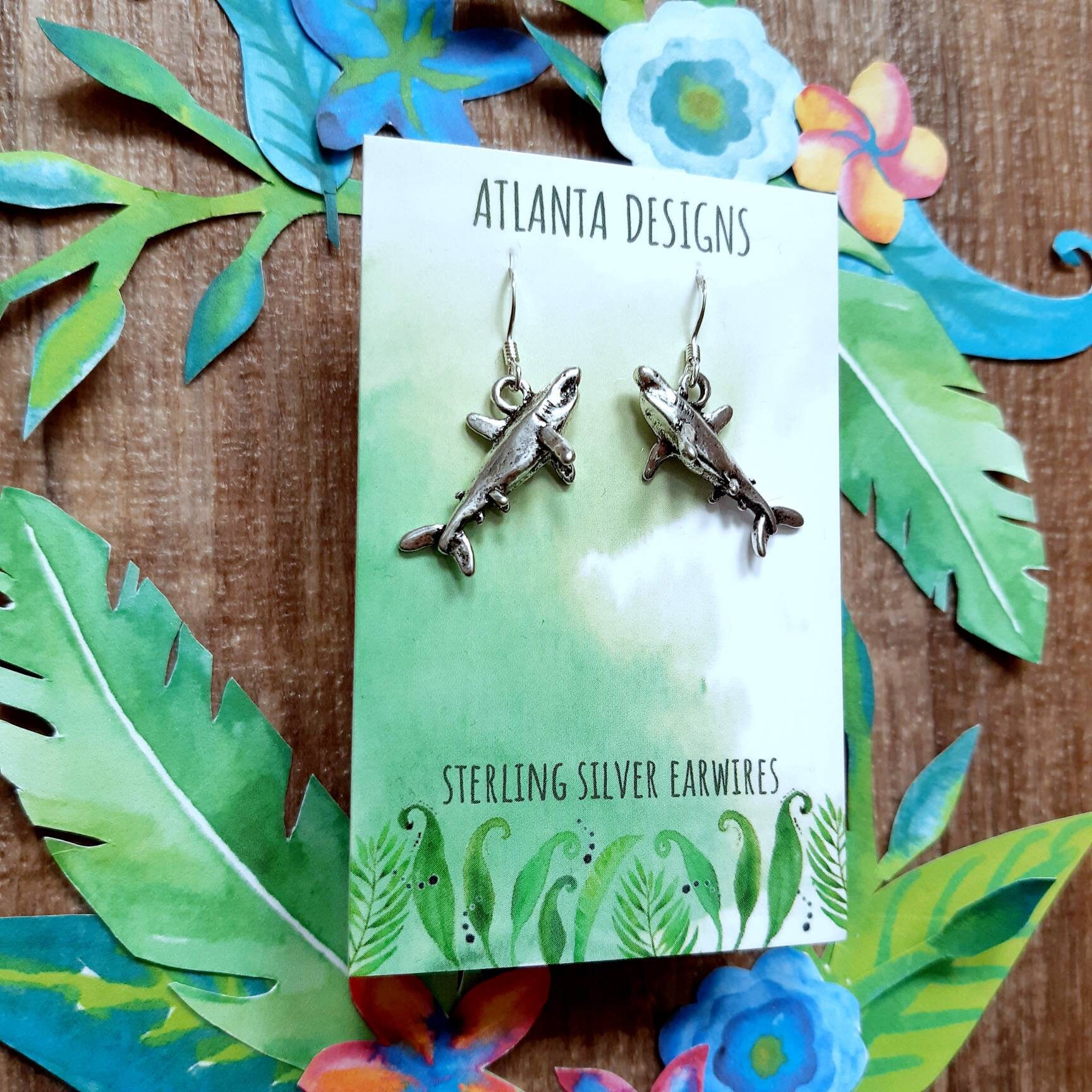 Scuba Diving 3D Great White Shark Drop Earrings optional Etsy UK