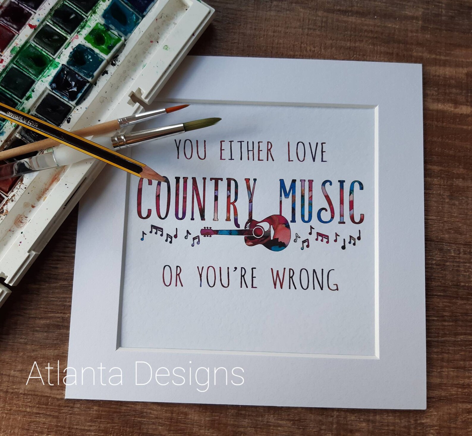 Country Music Themed Mounted Print | Etsy