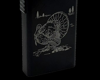 Small Black Turkey Design Dugout with Poker