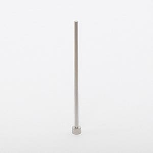 May include: A silver metal rod with a round base. The rod is about 6 inches long.