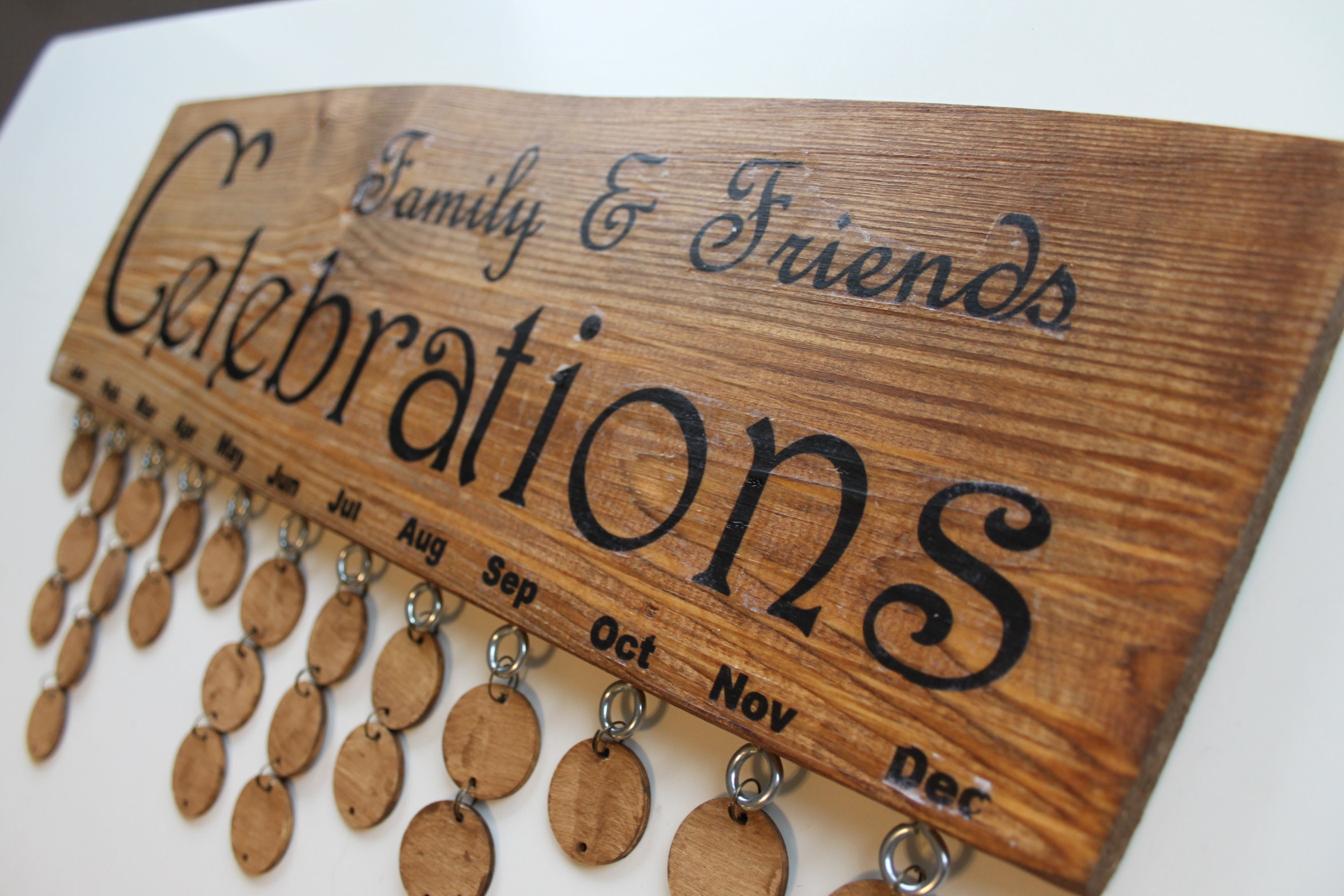 Wooden Family Calendar / Family Celebrations Board / Birthday Etsy