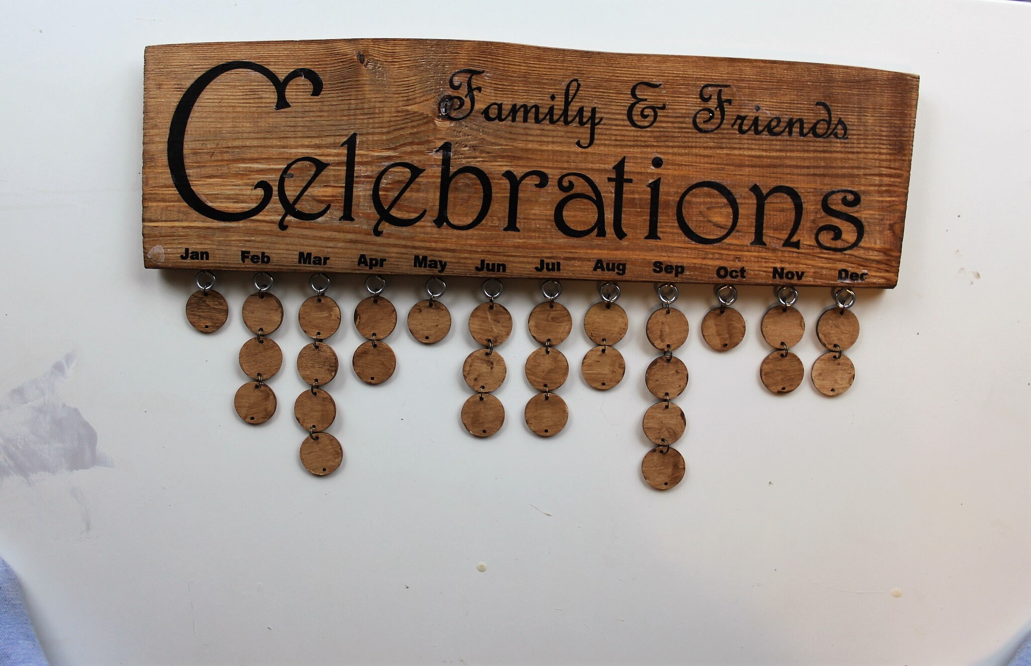 Wooden Family Calendar / Family Celebrations Board / Birthday Etsy