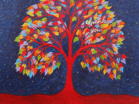 Carte De Remerciement Arbre De Vie Carte Spirituelle Carte Etsy