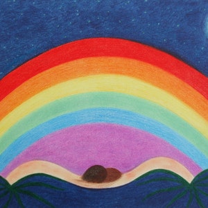Carte arc-en-ciel, carte d'art spirituel, carte vierge du pont arc-en-ciel, carte de voeux arc-en-ciel abstrait, carte de sympathie, carte de rétablissement, espoir, saint-valentin