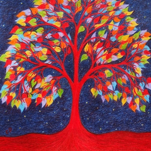 Carte arbre de vie, carte d'amour spirituel LGBTQ, art pour la fête des mères, carte de sympathie coeurs arc-en-ciel, deuil, anniversaire de mariage, Saint-Valentin