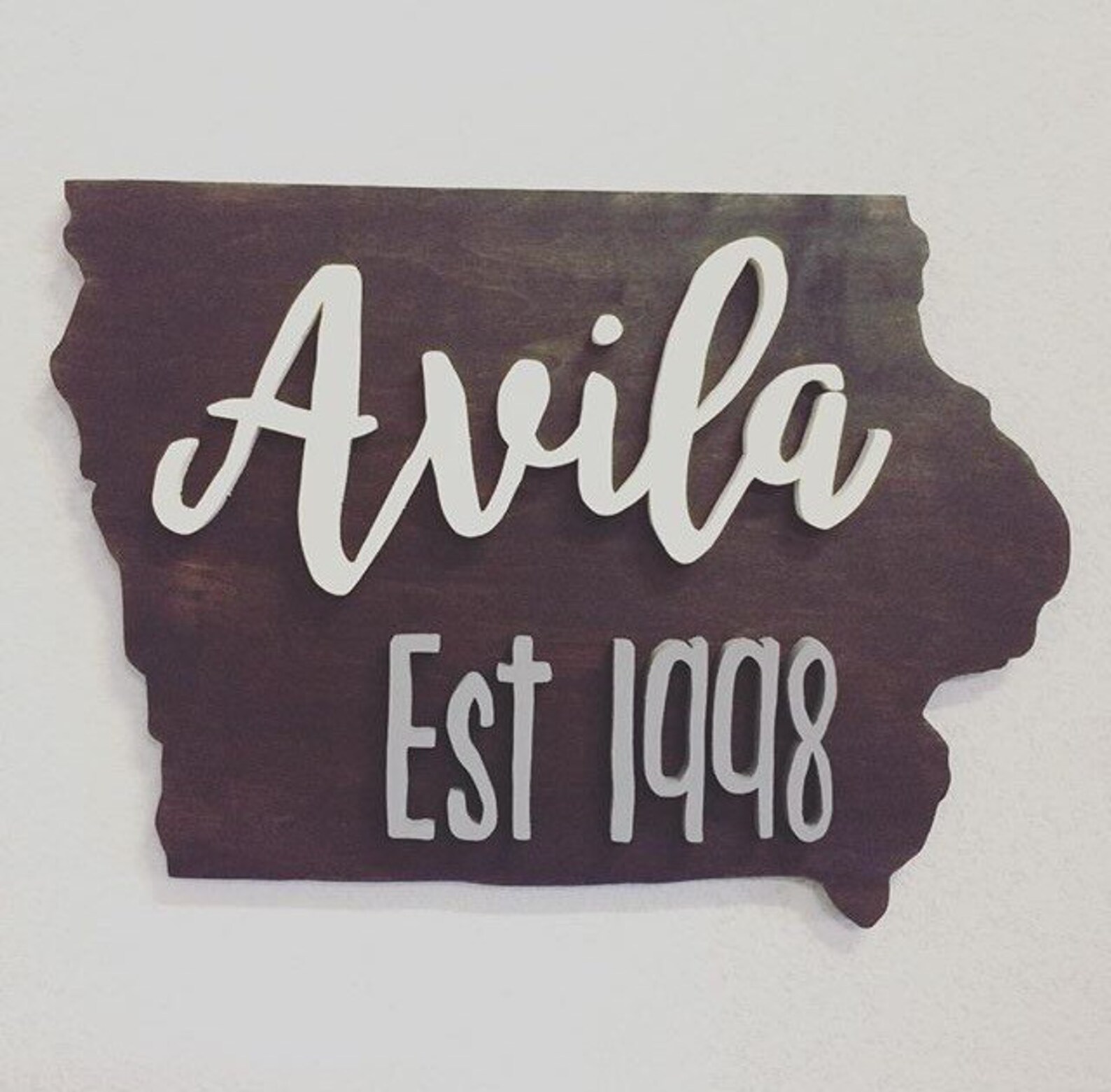 Medium Iowa Wood Sign / Iowa Wall Decor Etsy