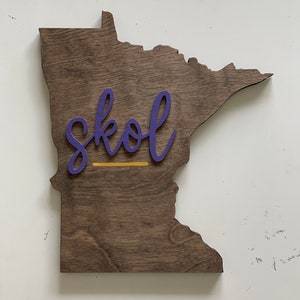 Minnesota Vikings SKOL Wood Sign