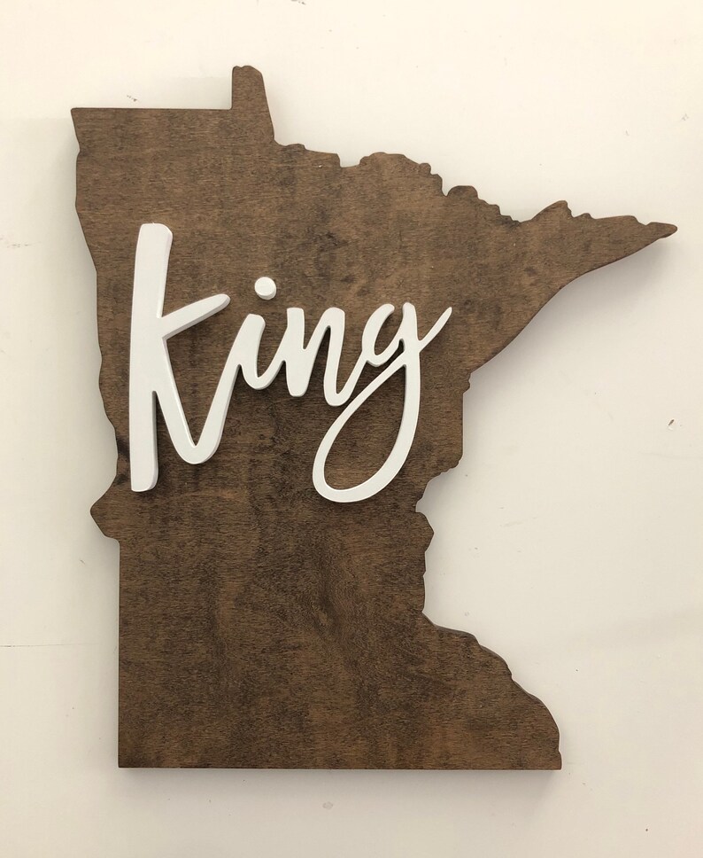 Custom Personalized Minnesota State Cutout Wood Wall Decor | Etsy