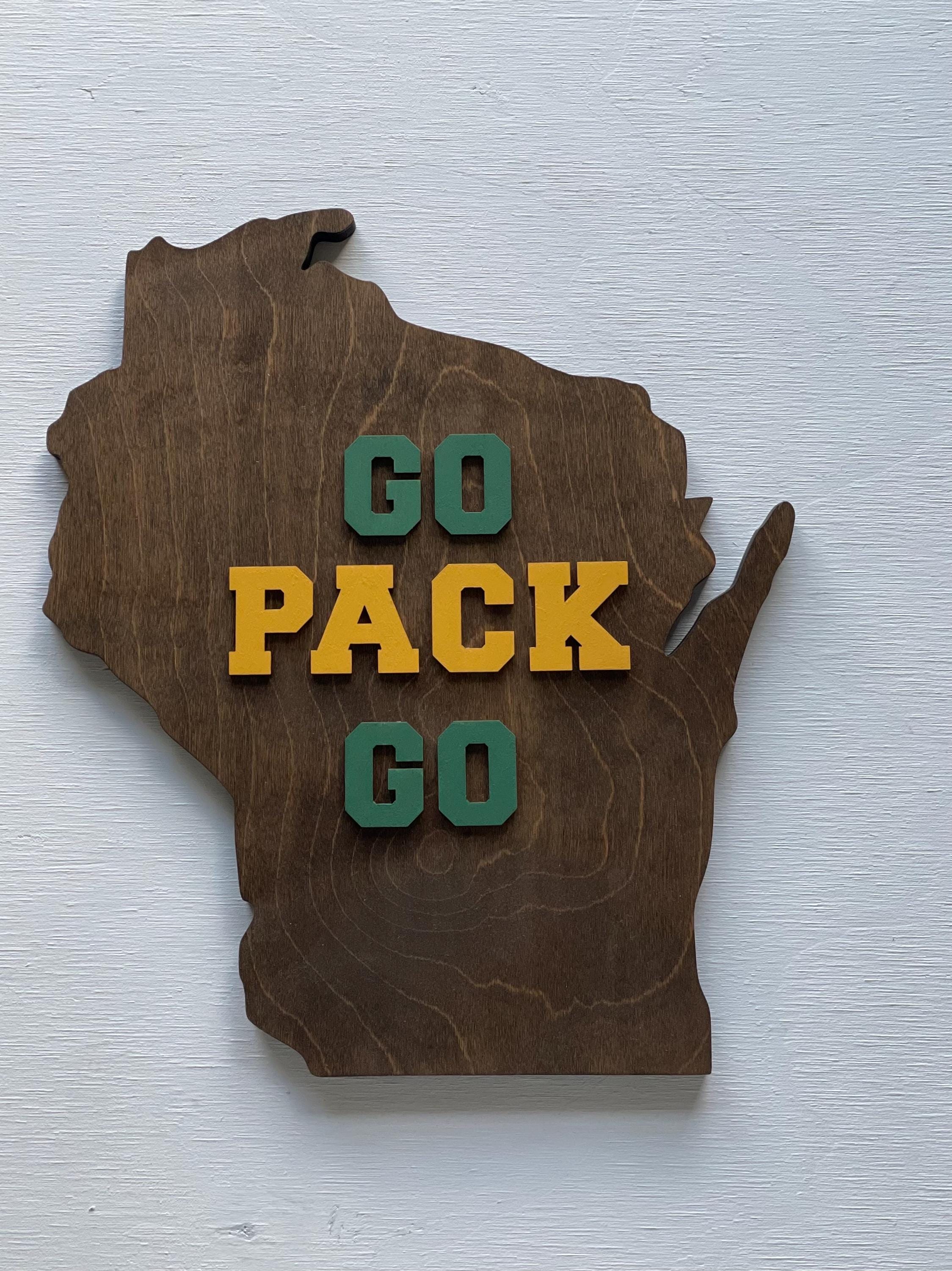 Green Bay Packers Go Pack Go Wood Sign - Etsy