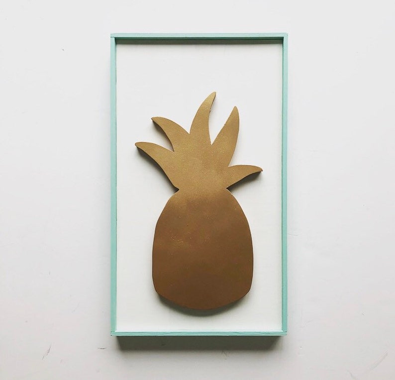 Framed 3d Wood Pineapple Wall Decor
