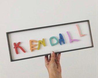 COLOR Handwriting / Wood Sign / Name Art