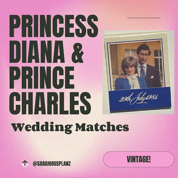 Princess Diana and Prince Charles- Royal Wedding Souvenir Book Matches