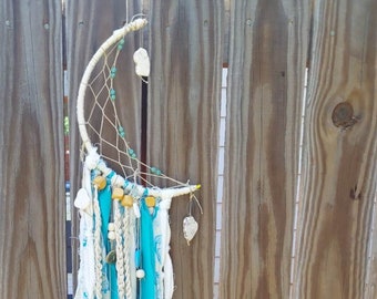 Aqua Moon Dream Catcher