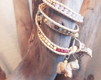 Scarlet and Opal Wrap Bracelet