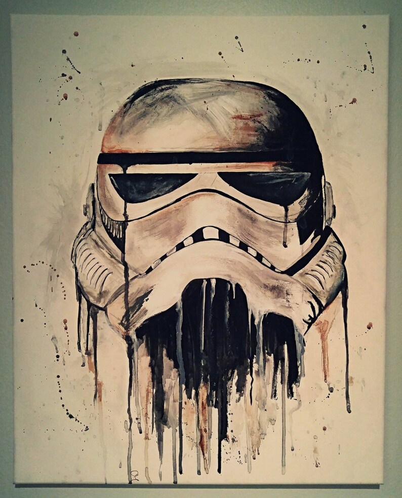 Star Wars Storm Trooper Drip Design Canvas Painting | Etsy