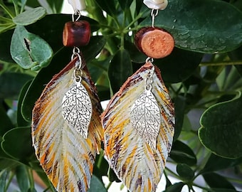 Silver Sunset Feather Earrings