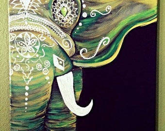 Elefante Bohemia verde esmeralda