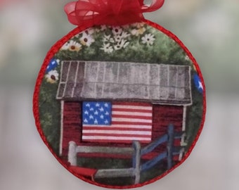 4th of July Patriotic Ornament.  Unique Gift.