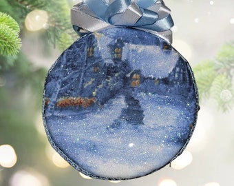 Snowing In The Pines Christmas Ornament