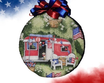 Patriotic Camping Ornament