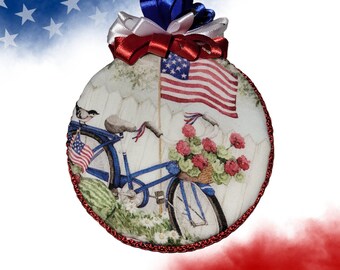 4th of July Ornament Bicycle Ride Ornament