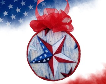 Texas Star Patriotic 4th of July Ornament.