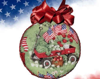 Patriotic Little Red Wagon Ornament