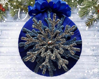 Blue Snowflake Christmas Ornament