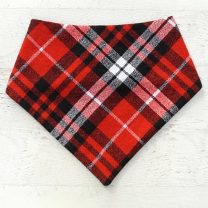 MooseExpressions red & black plaid flannel bandana